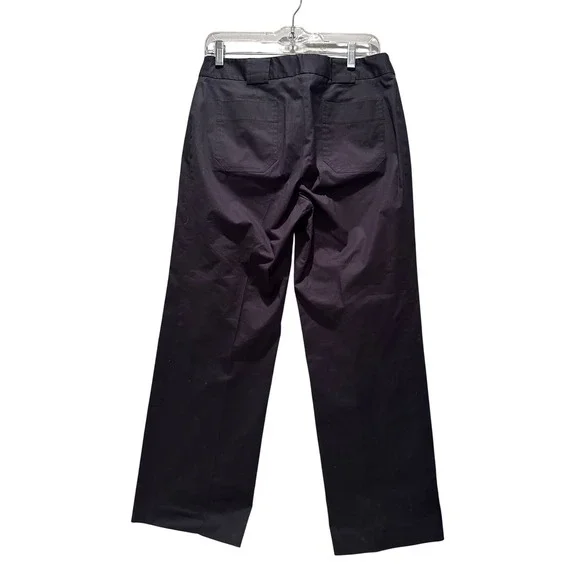 Trina Turk Women's Black Wide Leg Cropped Pants Trousers Size 6 - Picture 2 of 6